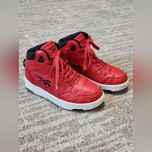 Reebok boys basketball mid-top red sneakers shoes size 1 youth